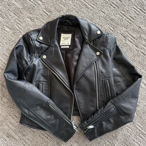 Abercrombie Cropped Faux Leather Jacket